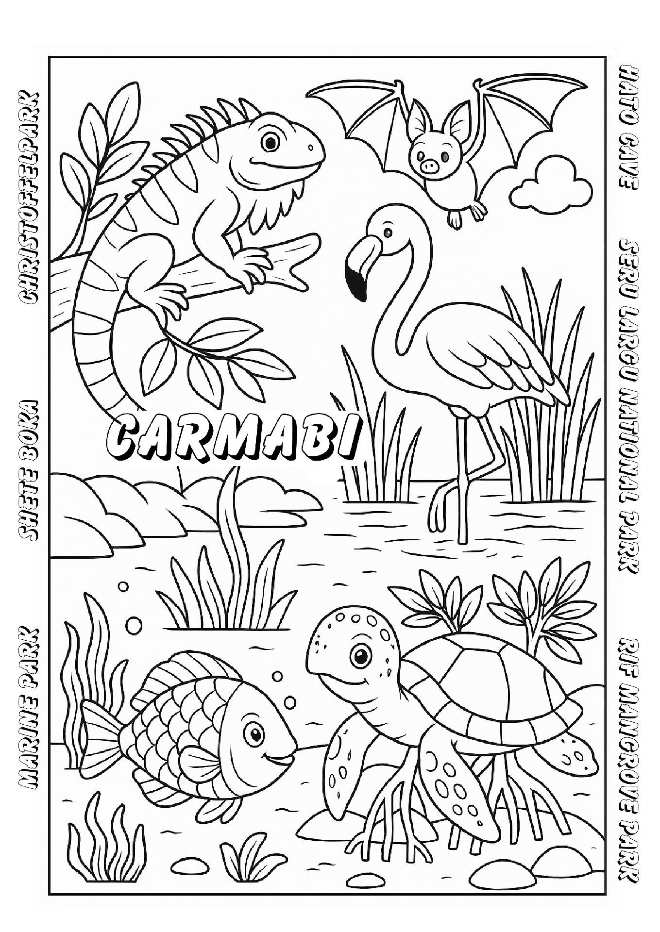 kleurplaat carmabi 70 jaar