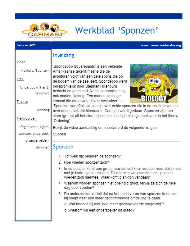 07 Werkblad Sponzen (onderbouw havo-vwo) def